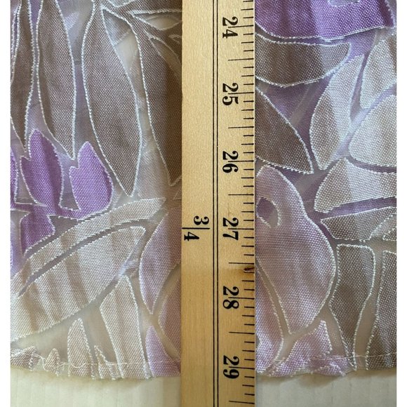 Alfred Dunner Woman 20W Purple Floral Leaf Print Sheer Button Front Blouse Fairy - Picture 6 of 8
